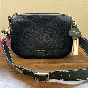 Kate Spade Black Crossbody Bag with Gold Accents